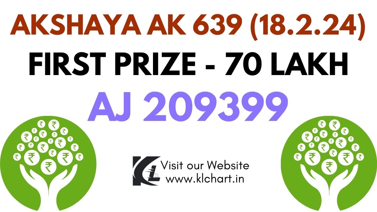 Akshaya AK 639 Lottery Results Today 18 Feb 2024