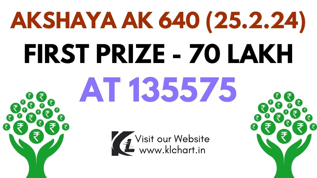 Akshaya AK 640 Lottery Results Today 25 Feb 2024