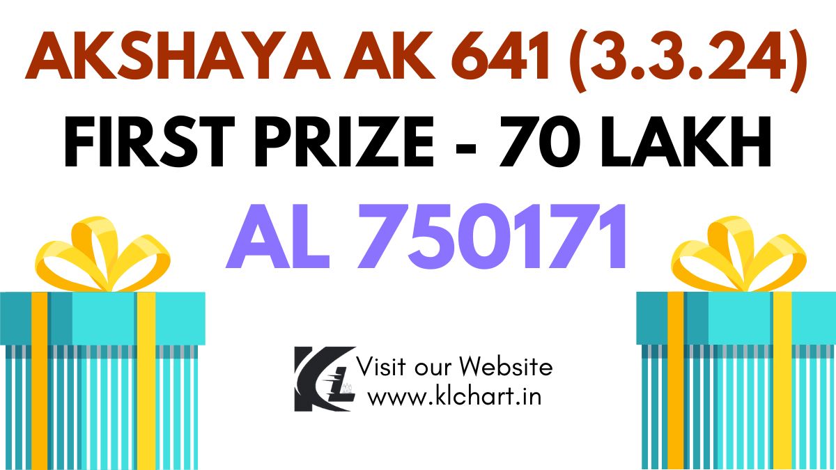 Akshaya AK 641 Lottery Results Today 3 March 2024