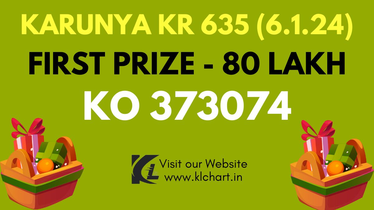 Karunya KR 635 Lottery Results Today 6 Jan 2024