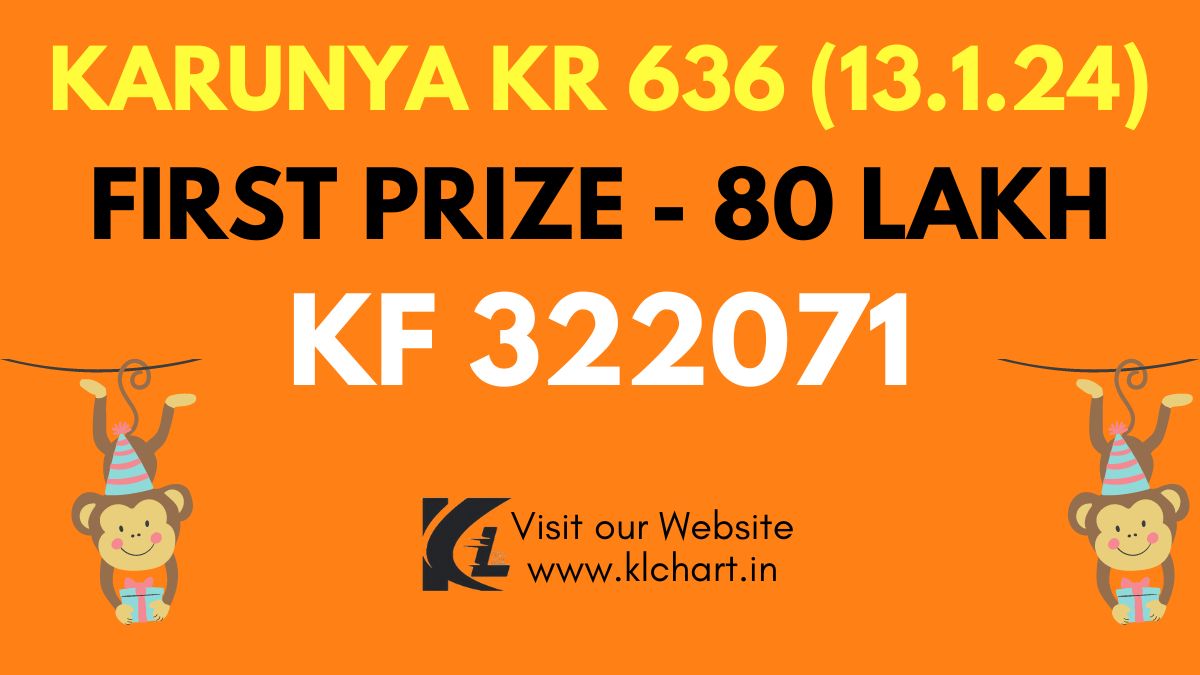 Karunya KR 636 Lottery Results Today 13 Jan 2024