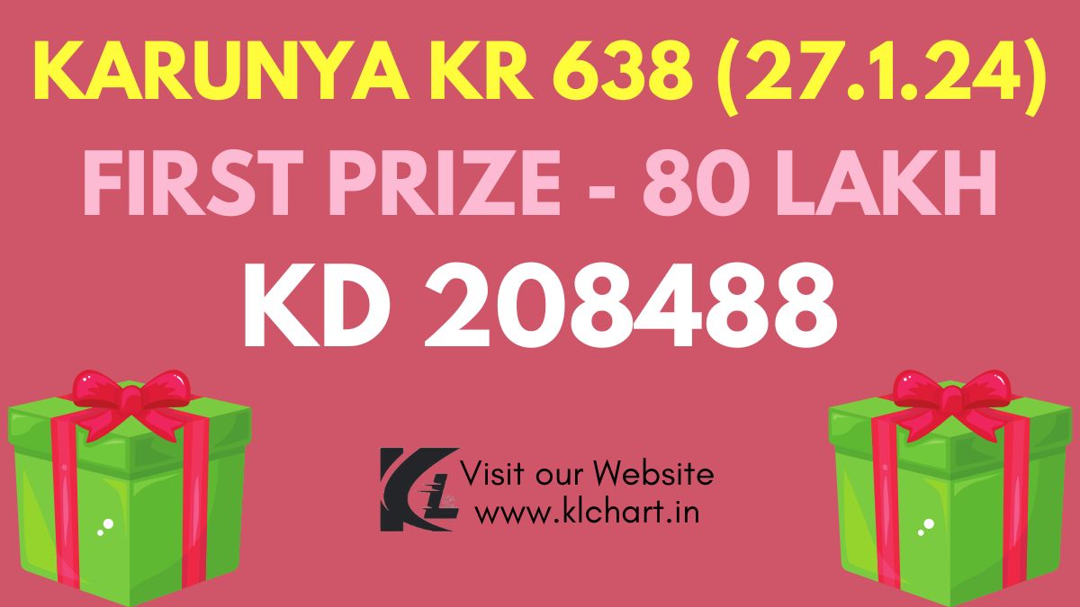 Karunya KR 638 Lottery Results Today 27 Jan 2024