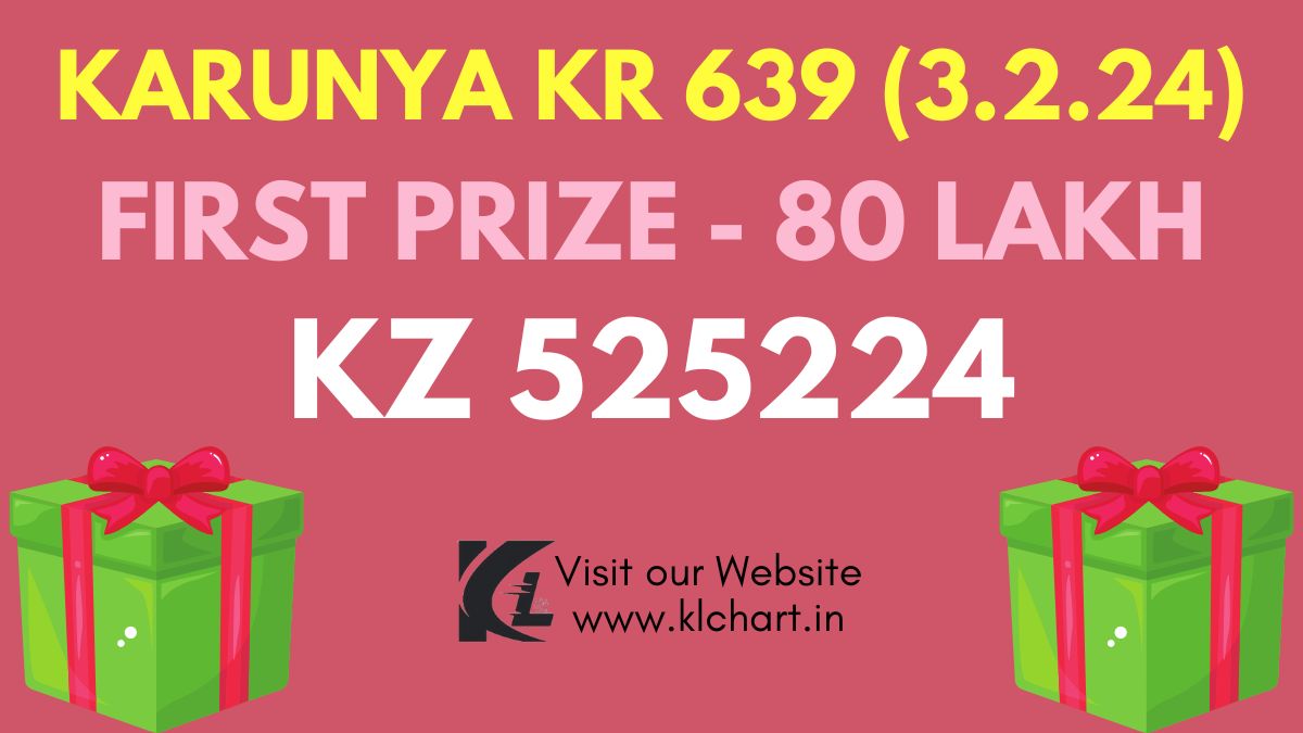 Karunya KR 639 Lottery Results Today 3 Feb 2024