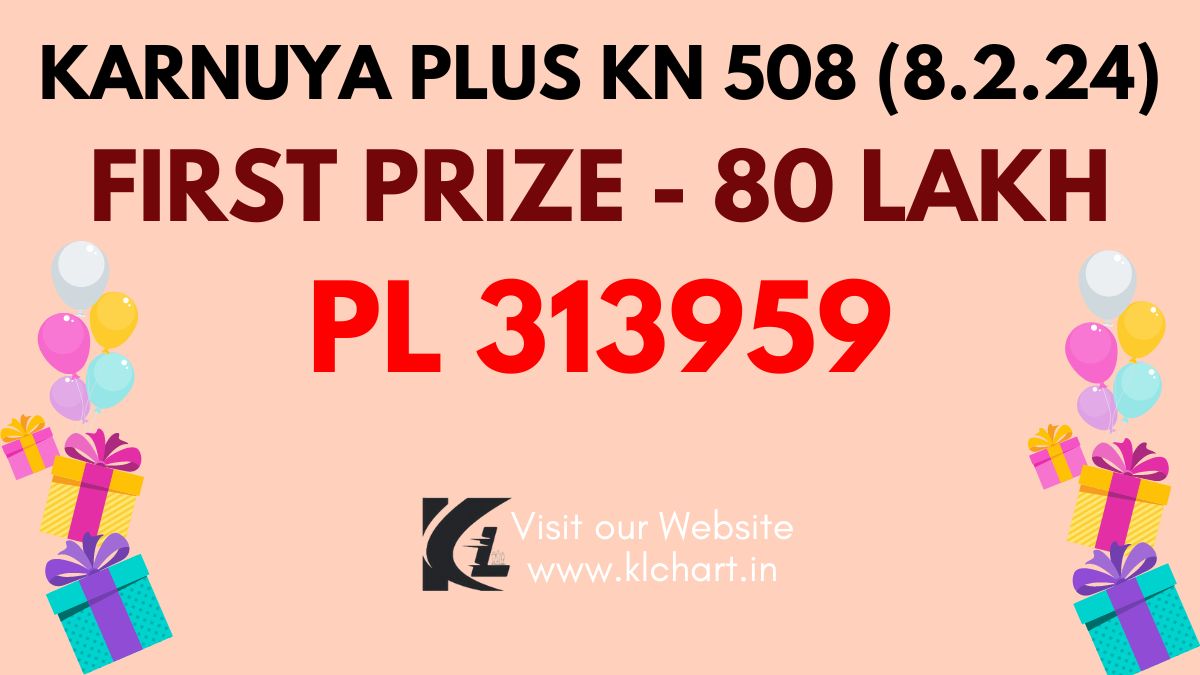 Karunya Plus KN 508 Lottery Results Today 08 Feb 2024