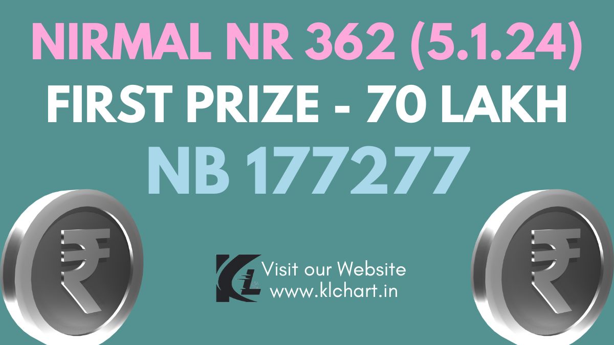 Nirmal NR 362 Lottery Results Today 5 Jan 2024