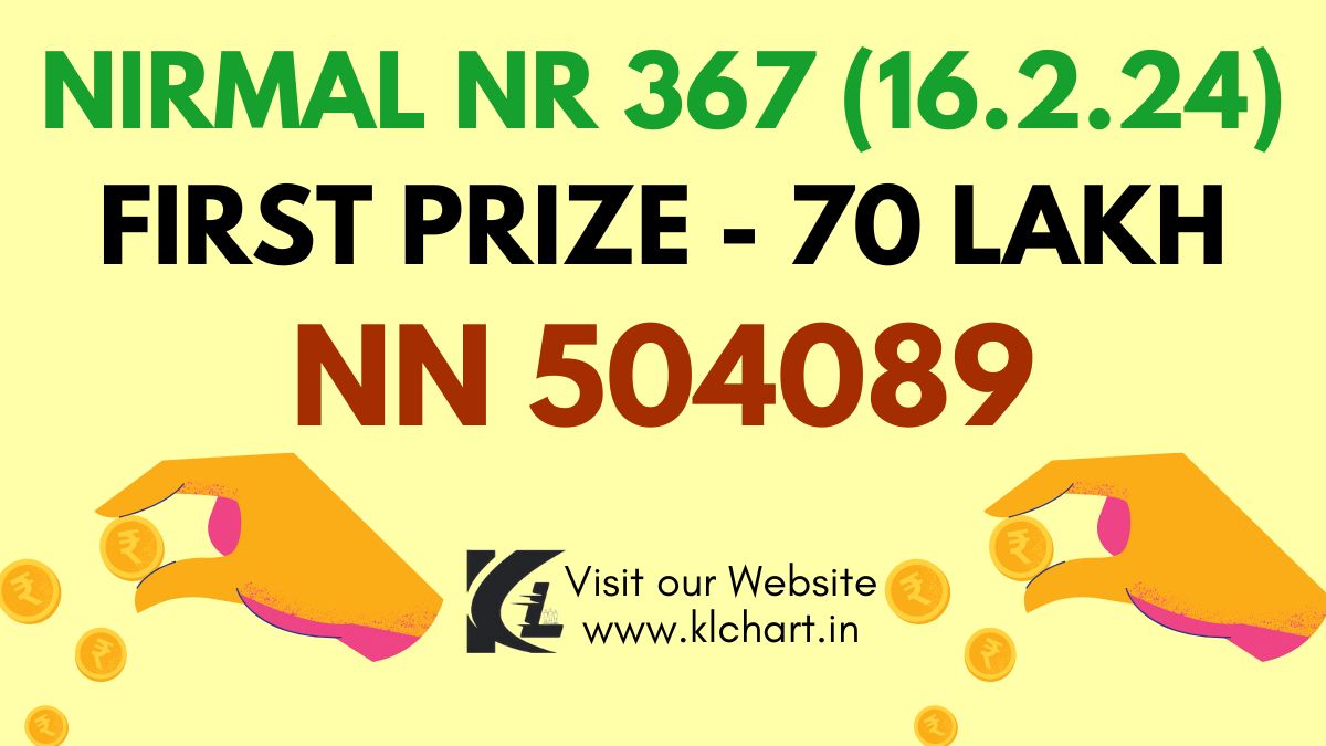 Nirmal NR 367 Lottery Results Today 16 Feb 2024