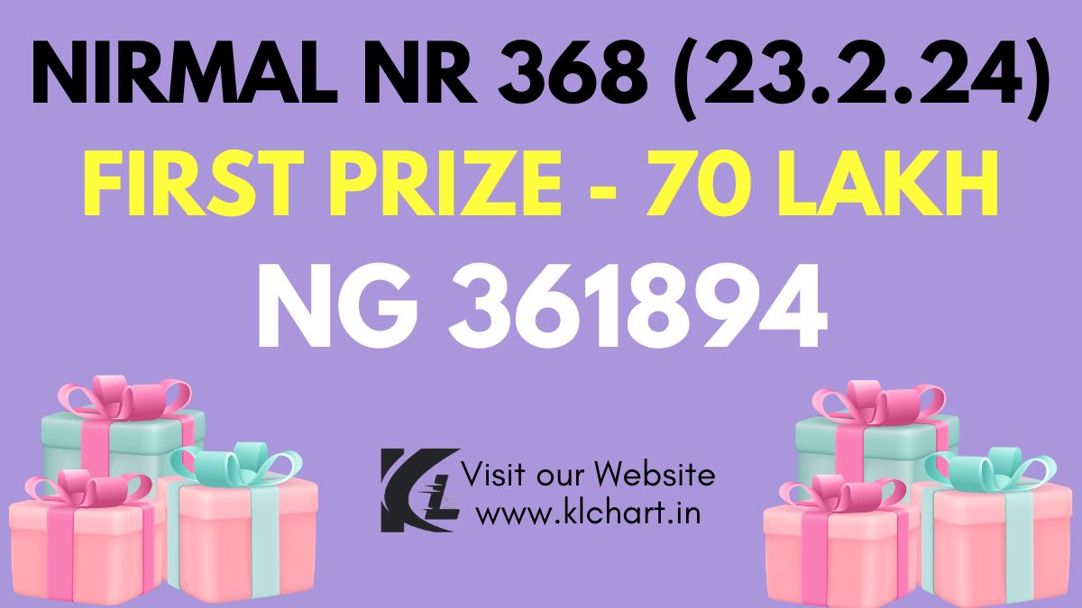 Nirmal NR 368 Lottery Results Today 23 Feb 2024