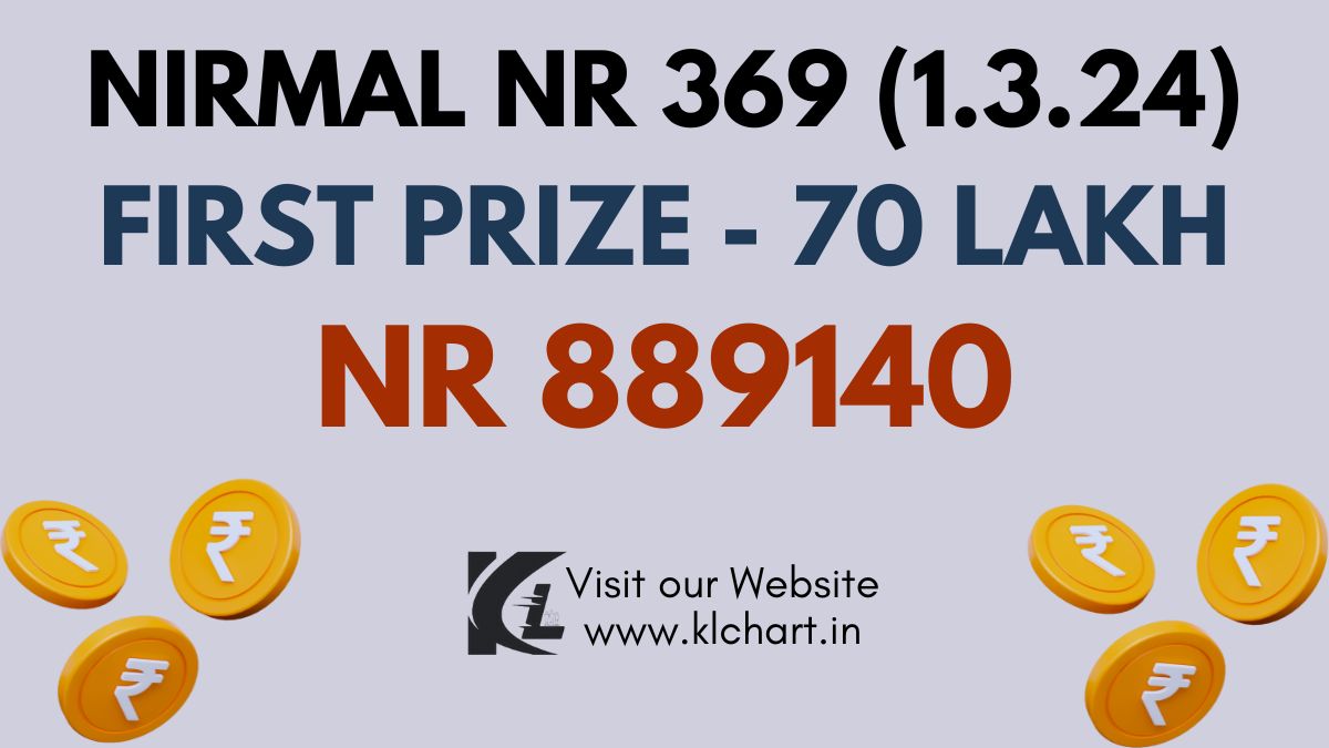 Nirmal NR 369 Lottery Results Today 1 March 2024