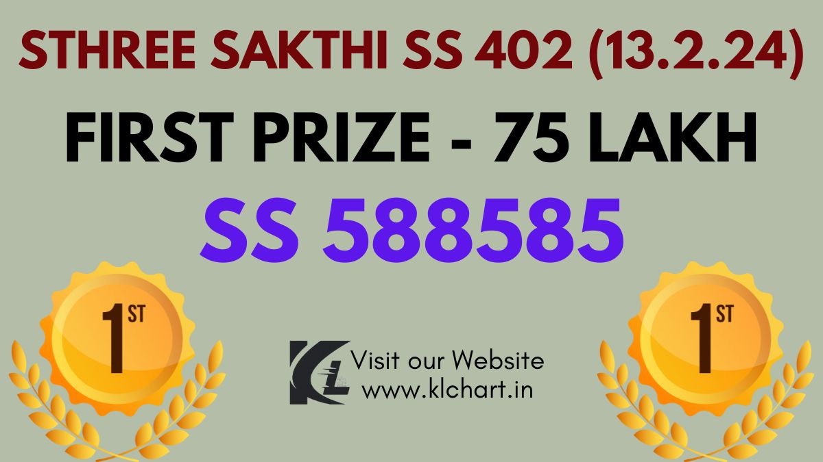 Sthree Sakthi SS 402 Lottery Results Today 13 Feb 2024