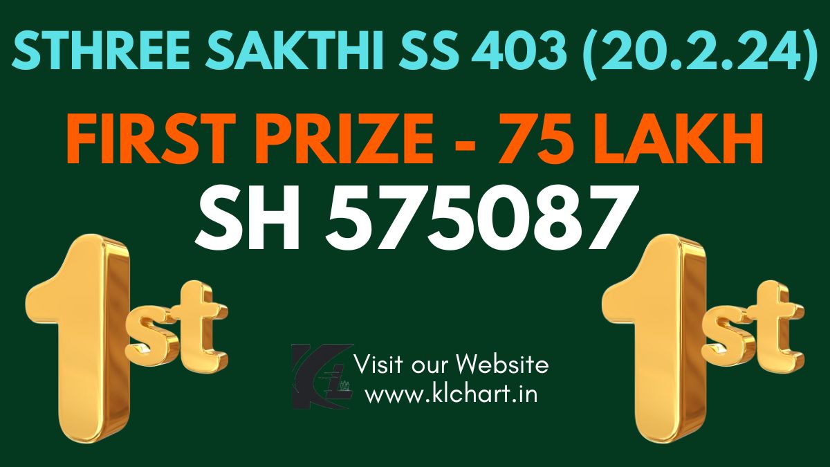 Sthree Sakthi SS 403 Lottery Results Today 20 Feb 2024