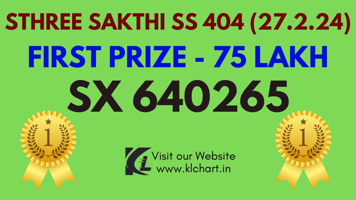 Sthree Sakthi SS 404 Lottery Results Today 27 Feb 2024