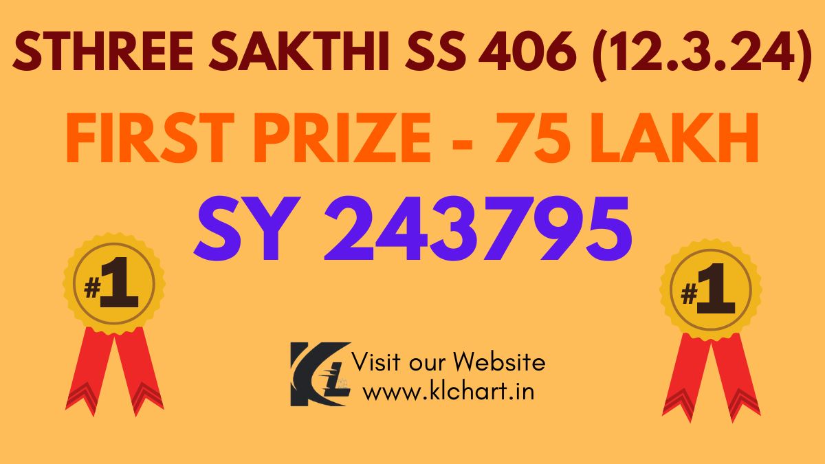 Sthree Sakthi SS 406 Lottery Results Today 12 Mar 2024