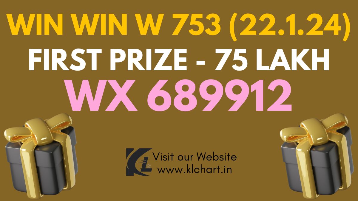 Win Win W 753 Lottery Results Today 22 Jan 2024
