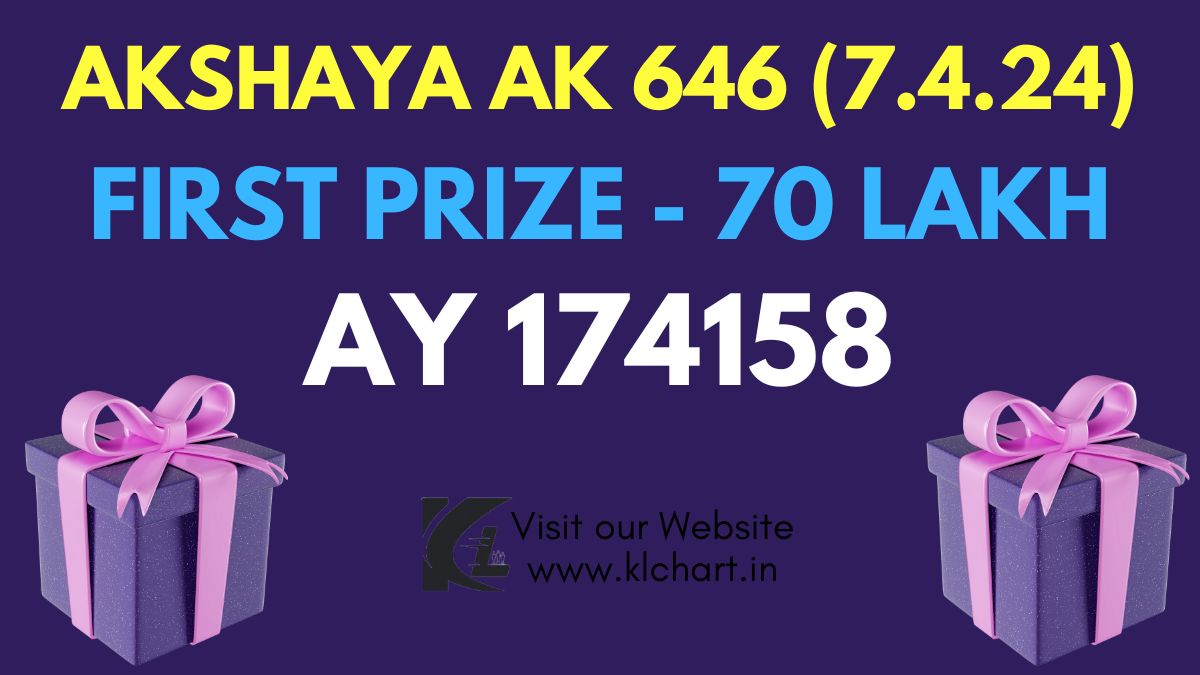 Akshaya AK 646 Lottery Result 7/4/2024 Today - Check Winners List