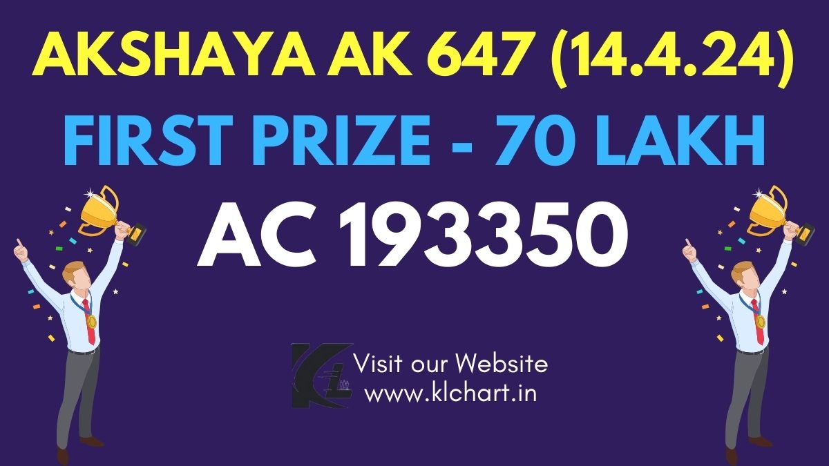 Akshaya AK 647 Lottery Results Today 14 Apr 2024