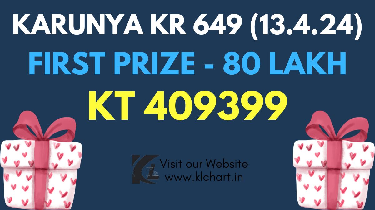 Karunya KR 649 Lottery Result 13/4/2024 Today - Check Winners List
