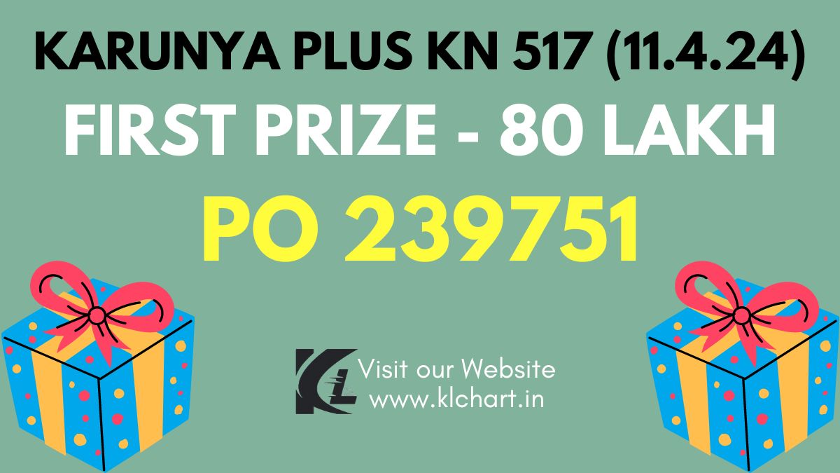 Karunya Plus KN 517 Lottery Result 11/4/2024 Today – Check Winners List