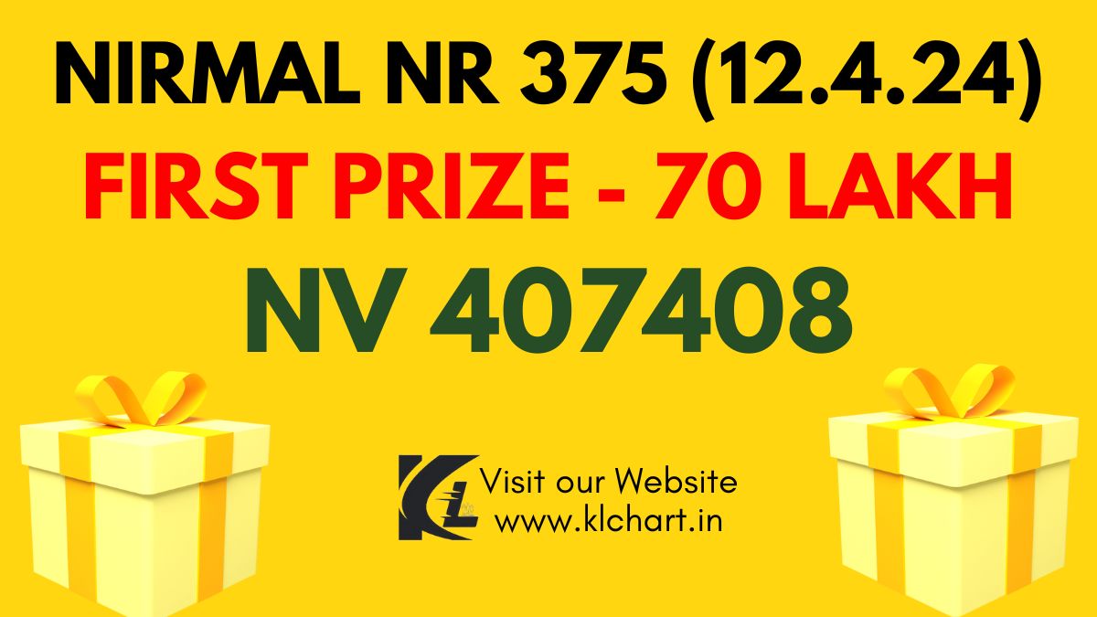 Nirmal NR 375 Lottery Results 12/4/2024 Today – Check Winners List