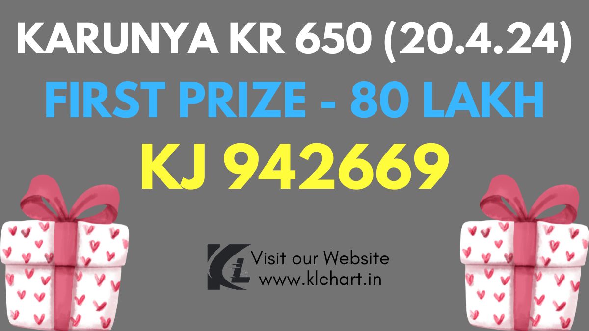 KR 650 Lottery Results 20/4/2024