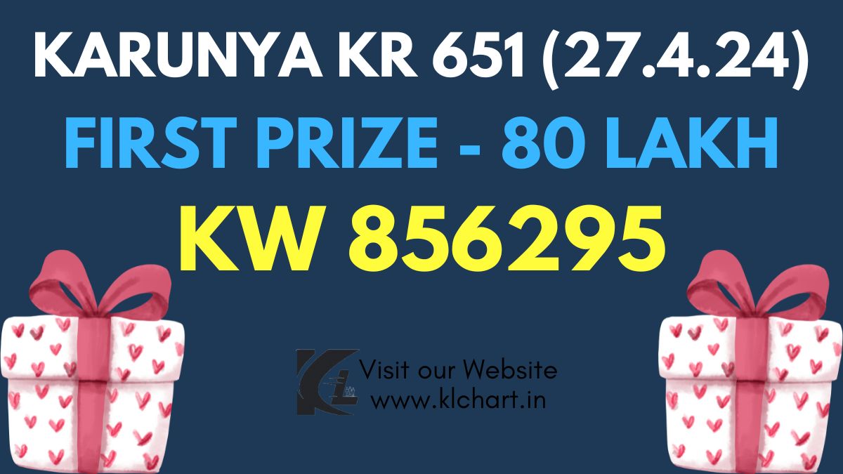 Karunya KR 651 Lottery Results Today 27 Apr 2024
