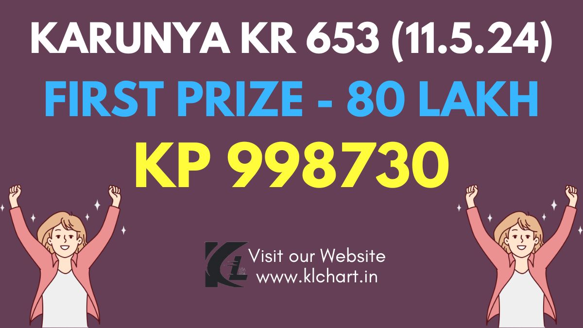Karunya KR 653 Lottery Results Today 11 May 2024