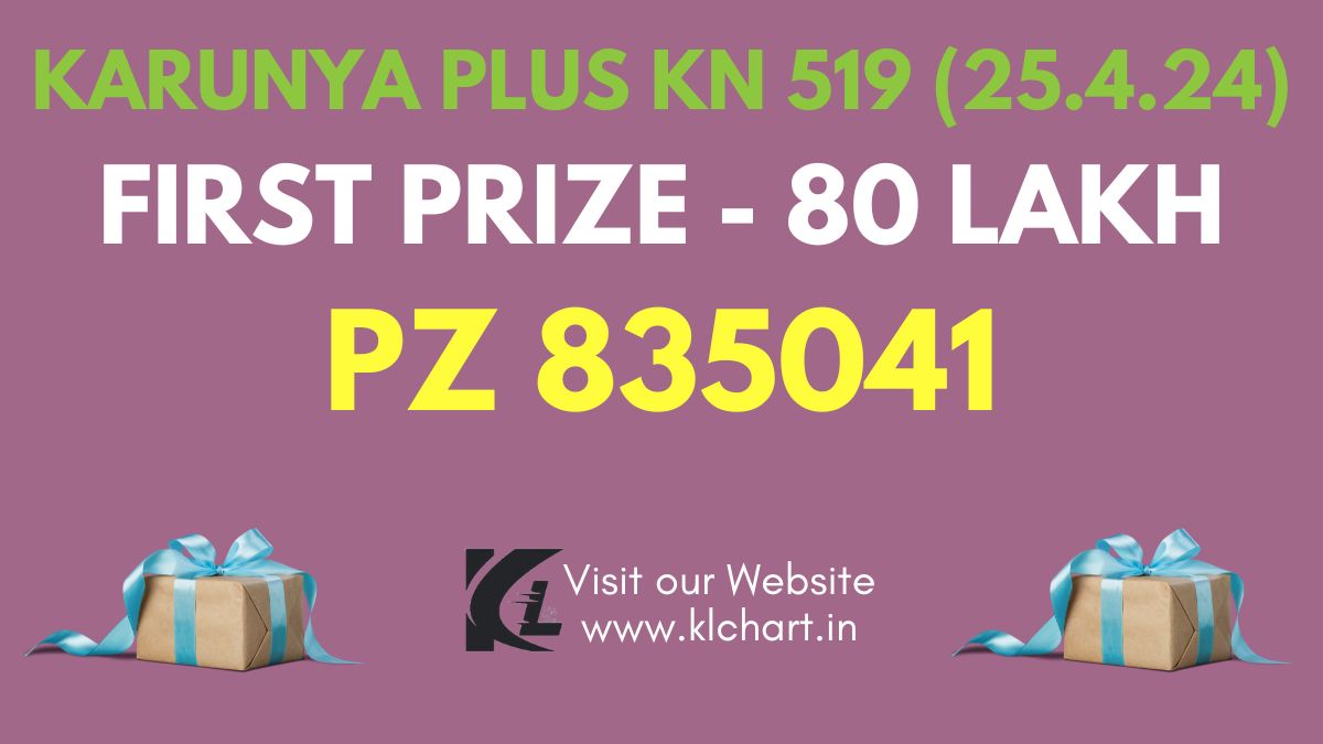 Karunya Plus KN 519 Lottery Results Today 25 Apr 2024
