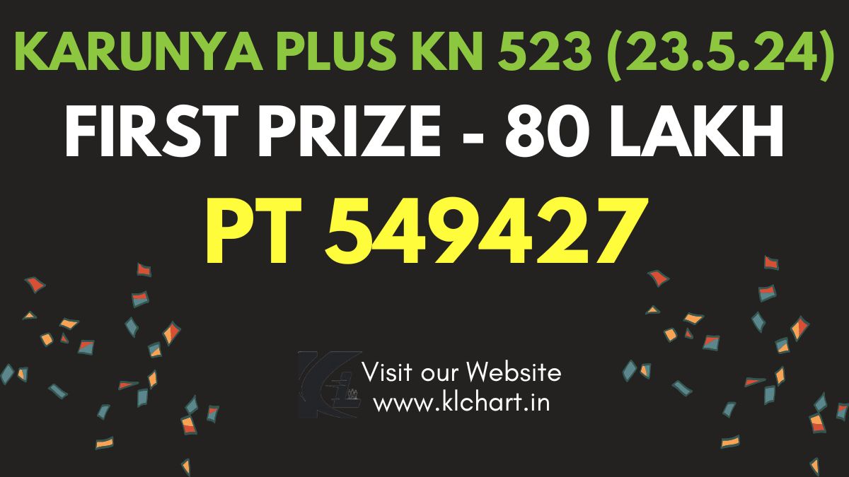 Karunya Plus KN 523 Lottery Results Today 23 May 2024