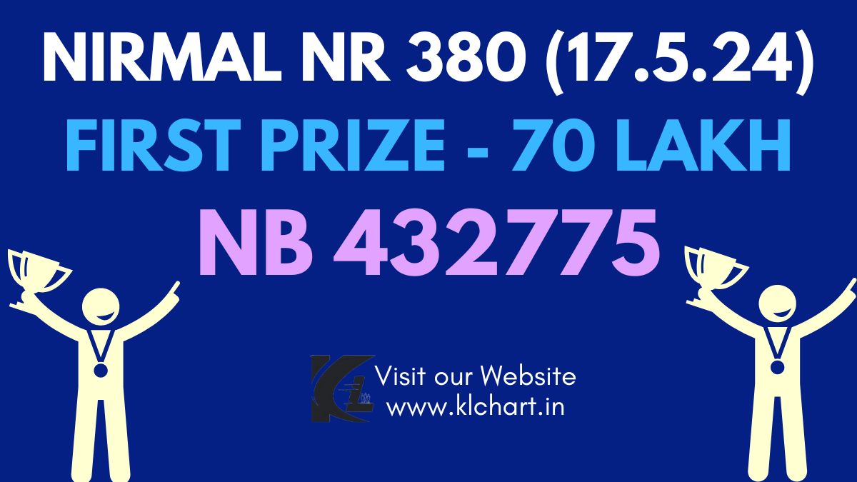 Nirmal NR 380 Lottery Results Today 17 May 2024
