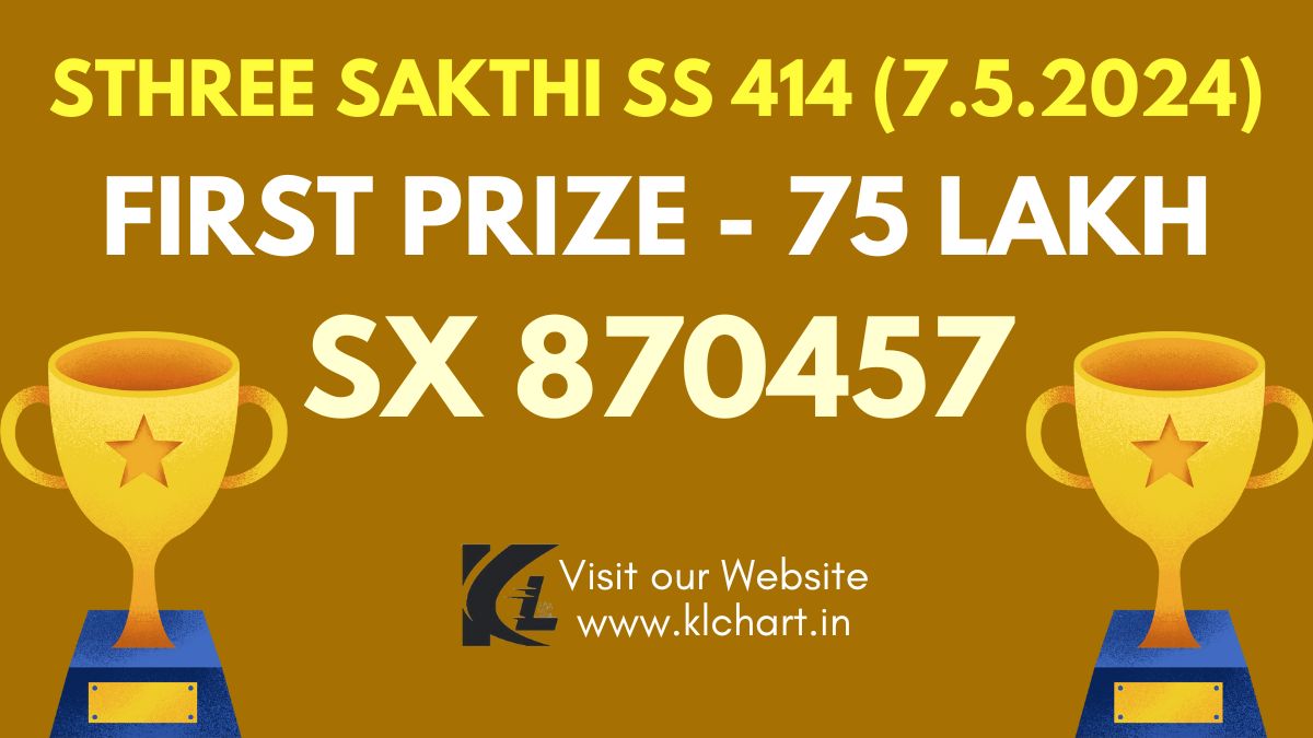 Sthree Sakthi SS 414 Lottery Results Today 7 May 2024
